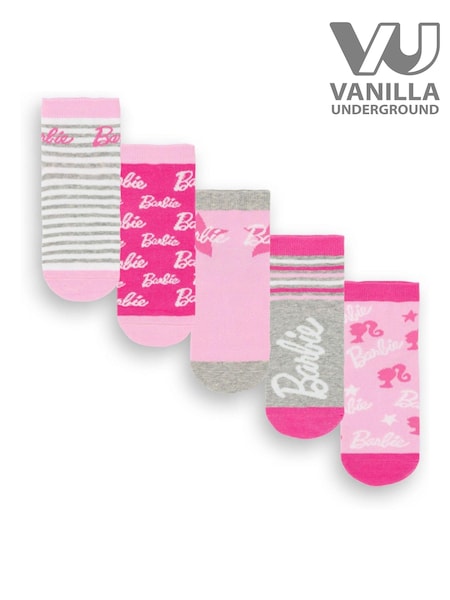 Vanilla Underground Pink Girls Barbie Socks 5 Pack (AK8577) | £14