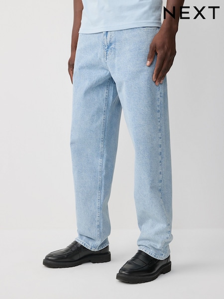 Blue Light Authentic Relaxed Fit Vintage Wash Denim Jeans (AK8775) | £30