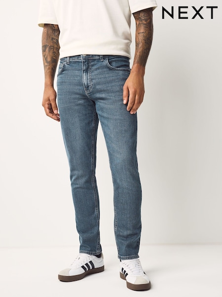 Blue Dark Steel Slim Fit Vintage Wash Denim Jeans (AK8778) | £30