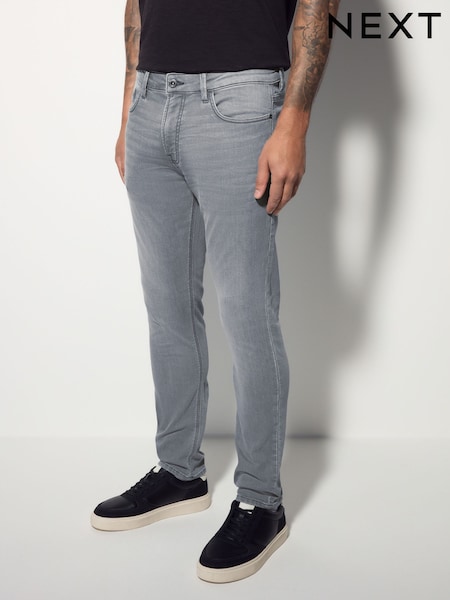 Light Grey Skinny Fit Comfort Stretch Jeans (AK8790) | £35