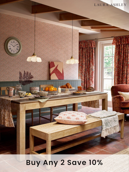 Laura Ashley Washed Oak Braystone Dining Bench (AK8923) | £475