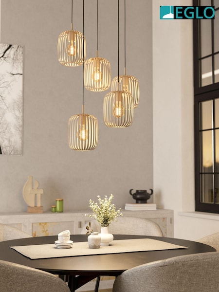 Eglo Sand Romazzina Steel Contemporary 5 Light Pendant Ceiling Light (AK8969) | £219