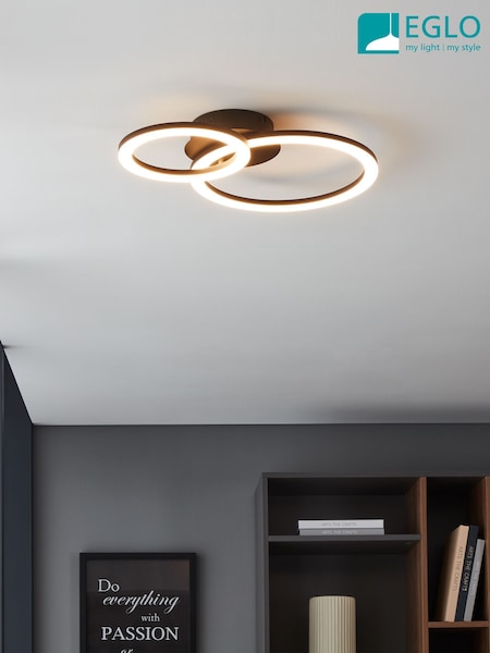 Eglo Black ParraposZ Steel Smart Control Colour Changing Ceiling Light (AK8981) | £90