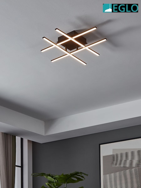Eglo Black Lasana 3 LED Contemporary Flush Ceiling Light (AK8986) | £78