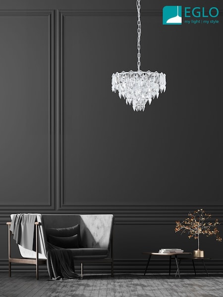 Eglo Chrome Carvario Crystal Inspired Elegant Pendant Light (AK8990) | £440