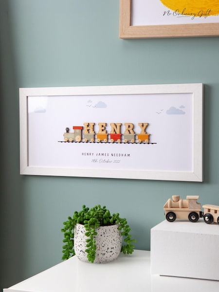 Wooden Train Personalised Framed Print by No Ordinary Gift (AK8999) | £40
