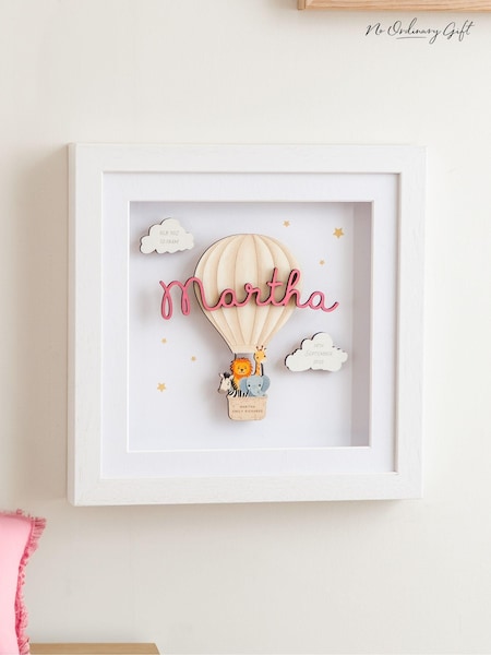Hot Air Balloon Keepsake Print with Cut-Out Name by No Ordinary Gift (AK9009) | £45