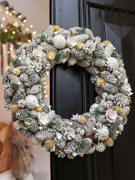 Dibor White Giant Snowy Meadow Wreath (AK9063) | £48