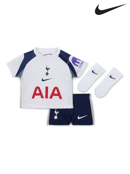 Nike White Tottenham Hotspur FC Home Stadium 3 Piece Football Kit (AK9100) | £50