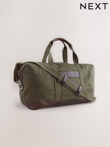 Green Wax Cotton Holdall (AK9166) | £95