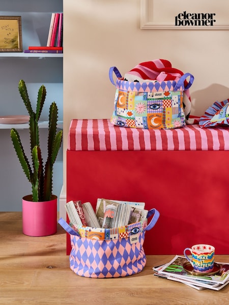 Eleanor Bowmer Set of 2 Pink Printed Storage Bags (AK9250) | £18