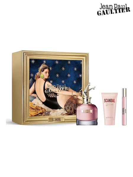 Jean Paul Gaultier Scandal Eau de Parfum 80ml, Perfumed Body Lotion 75ml & Travel Spray 10ml Gift Set (AK9266) | £115
