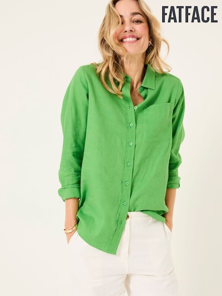 FatFace Green Olivia Linen Shirt (AK9295) | £59
