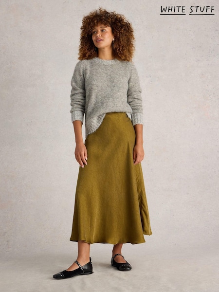 White Stuff Green Darcy Bias Cut Skirt (AK9316) | £37