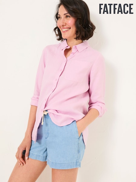 FatFace Light Pink Olivia Linen Shirt (AK9323) | £59