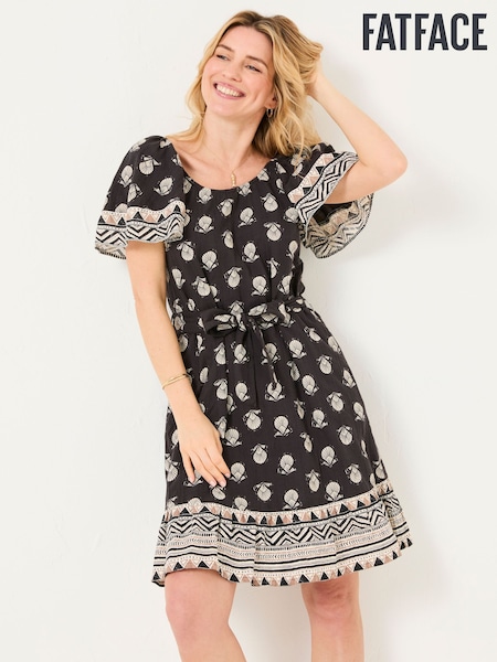 FatFace Benny Black Lino Shells Dress (AK9433) | £59