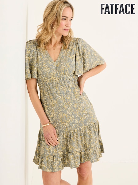 FatFace Grace Mid Grey Air Ditsy Jersey Dress (AK9448) | £49.50