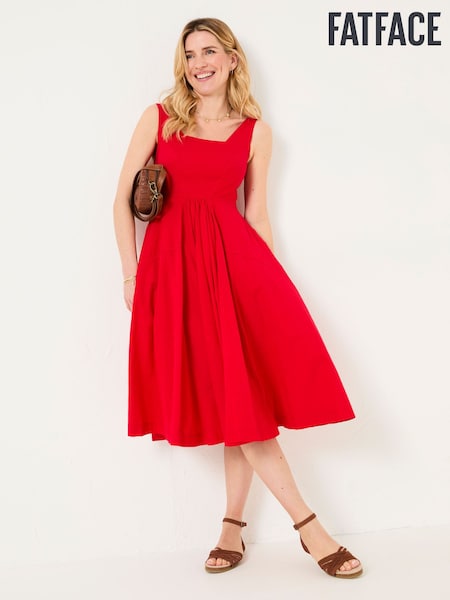 FatFace Maria Red Midi Dress (AK9472) | £69