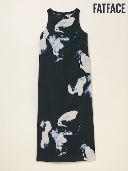 FatFace Iris Navy Floral Placement Midi Dress (AK9474) | £69