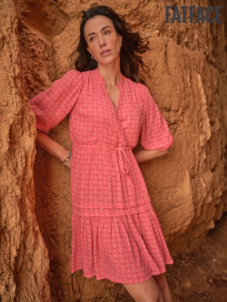 FatFace Nancy Mid Pink Paisley Ditsy Dress (AK9490) | £65