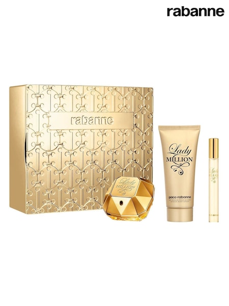 Rabanne Lady Million Eau de Parfum 50ml, Body Lotion 75ml & Travel Spray 10ml Gift Set (Worth Over £108) (AK9534) | £86