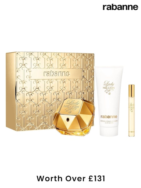 Rabanne Lady Million Eau de Parfum 80ml, Body Lotion 100ml & Travel Spray 10ml Gift Set (Worth Over £131) (AK9535) | £105