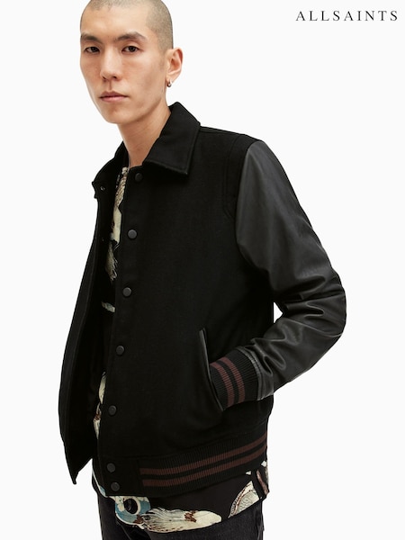 AllSaints Black Mason Bomber Jacket (AK9755) | £299