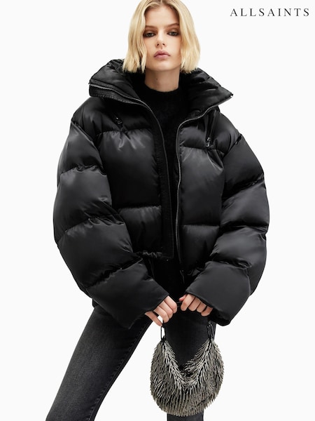 AllSaints Black Chelsea Puffer Coat (AK9764) | £379