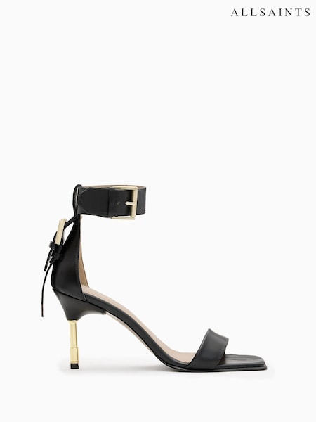 AllSaints Black Noir Mid Sandals (AK9787) | £229