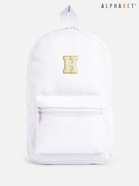 Alphabet Kids Personalised White Backpack (AK9855) | £17