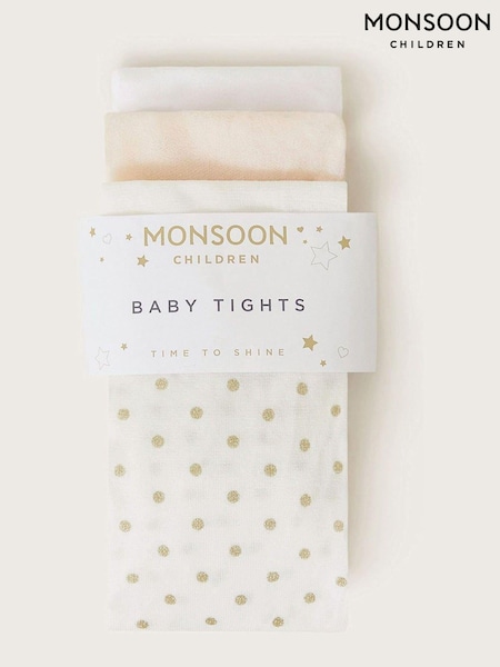 Monsoon Natural Baby Tights 3 Pack (AK9898) | £18