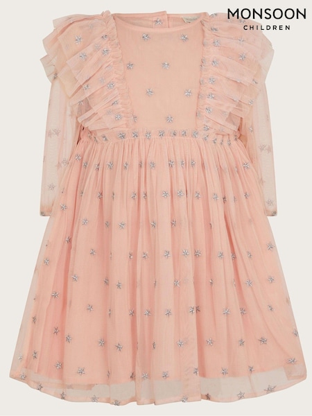 Monsoon Pink Baby Sparkle Star Tulle Dress (AK9911) | £36 - £38