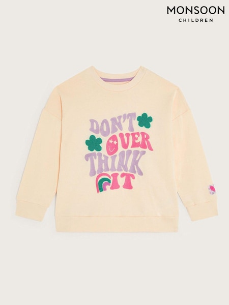 Monsoon Natural 100% Cotton Don't Over Think It Graphic Sweatshirt (AK9931) | £14 - £16