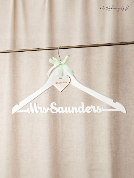 Personalised White Wedding Dress Hanger by No Ordinary Gift (AK9952) | £40