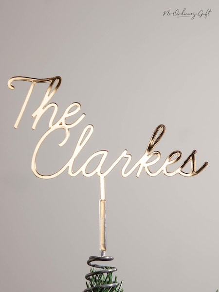 Personalised Name Cut Out Metallic Mirror Christmas Tree Topper by No Ordinary Gift (AL0002) | £35