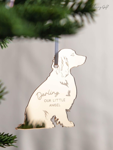 Metallic Mirror Pet Silhouette Hanging Christmas Decoration by No Ordinary Gift (AL0019) | £15