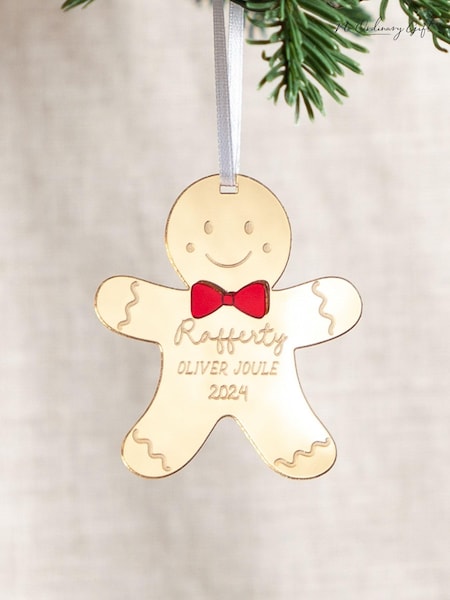 Personalised Festive Gingerbread Man Christmas Decoration by No Ordinary Gift (AL0030) | £15
