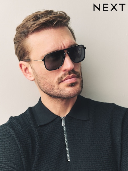 Black Signature Navigator Sunglasses (AL0031) | £35