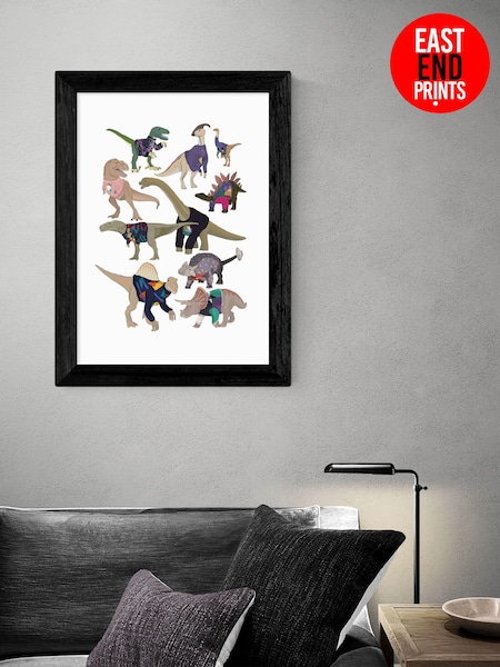 East End Prints Black Dinosaurs in 80s Jumpers by Hanna Melin (AL0060) | £50 - £130