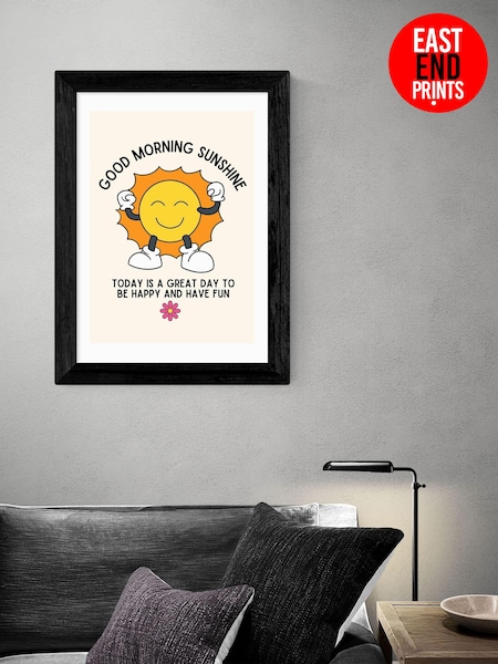East End Prints Black Good Morning Sunshine Wall Art by Mother & Sun Studio (AL0065) | £50 - £130