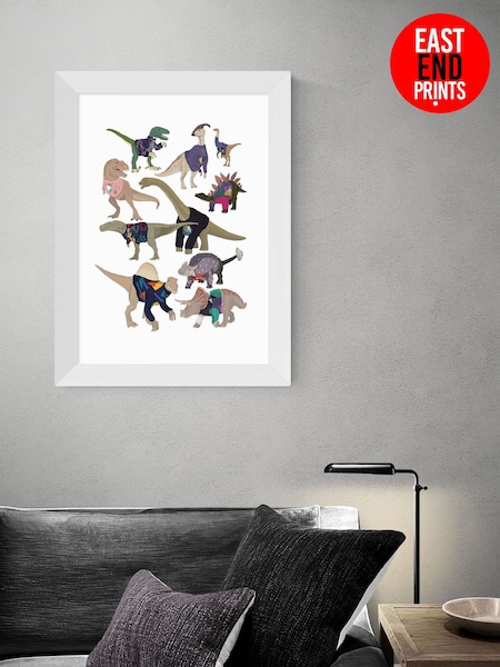 East End Prints White Dinosaurs in 80s Jumpers by Hanna Melin (AL0069) | £50 - £130