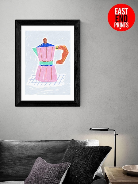 East End Prints Black Coffee Corner Moka Pot by Kartika Paramita (AL0070) | £50 - £130