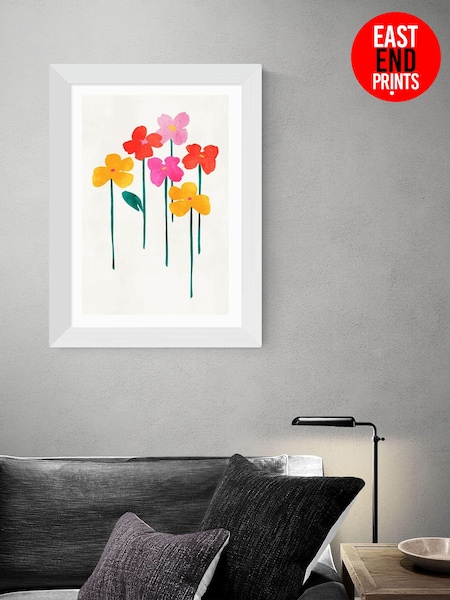East End Prints White Little Happy Flowers Framed Print Wall Art by Kubistika (AL0081) | £50 - £130