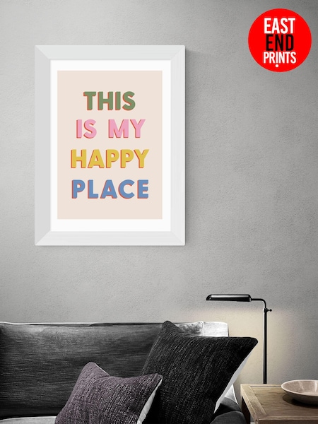 East End Prints White This Is My Happy Place Wall Art by Studio Eleni (AL0093) | £50 - £130
