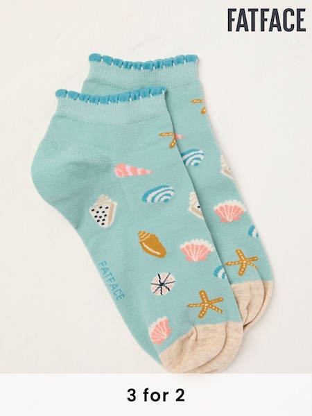 FatFace Green Shell Trainer Socks (AL0402) | £6