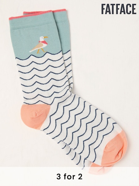 FatFace Green Seagull Socks (AL0408) | £7.50