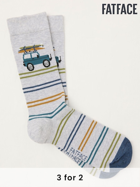FatFace Grey Off Roader Socks (AL0412) | £7.50