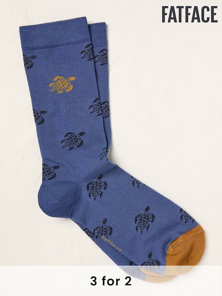 FatFace Blue Turtle Socks (AL0417) | £7.50