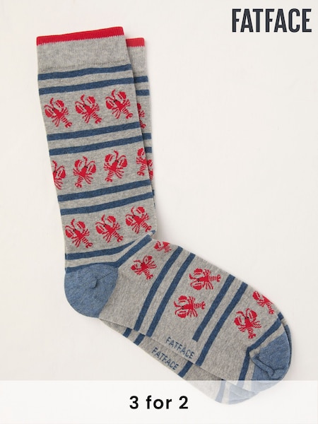 FatFace Grey Lobster Socks (AL0420) | £7.50