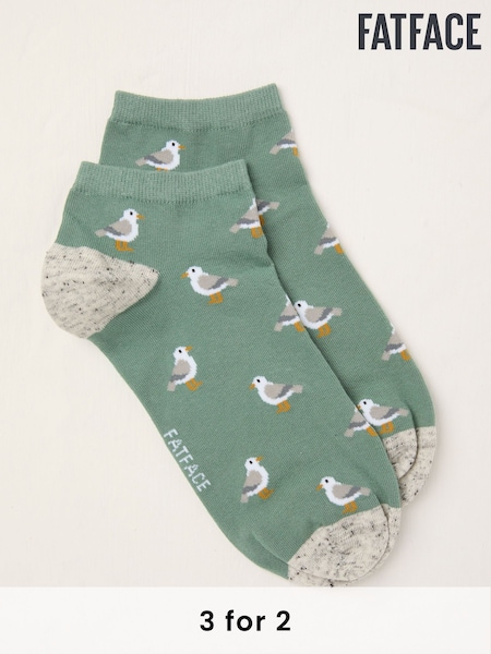 FatFace Green Seagull Trainer Socks (AL0425) | £6